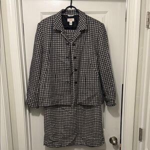 Talbots Black and White Textured Blazer